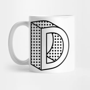 3D Ben Day Dot Isometric Letter D Mug